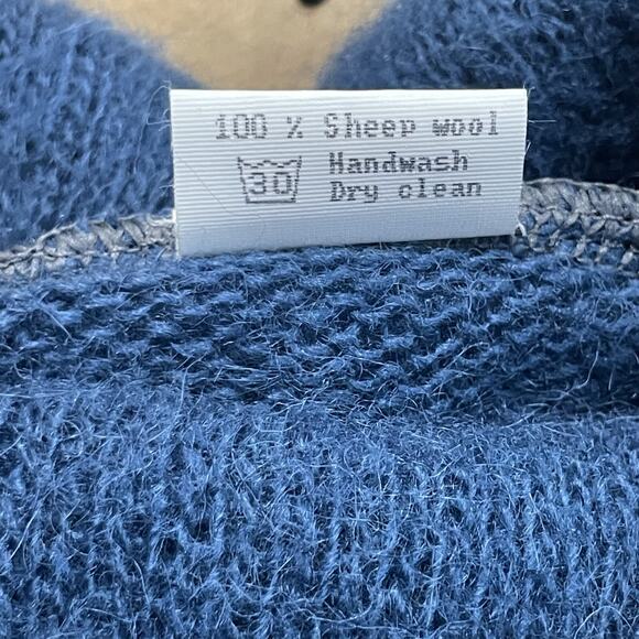 NWT M Design Sweater Womens XL Teal Icelandic Wool Pure Sheep Wool Knit Oversize - Picture 6 of 9